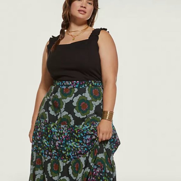 NWOT Ruffled Square Neck Tank Size XL - Picture 9 of 12